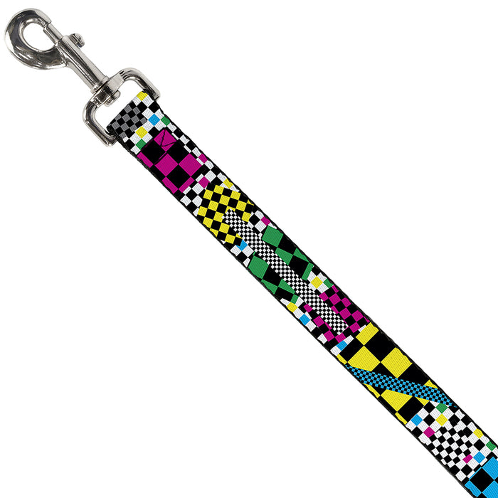 Dog Leash - Funky Checkers Black/White/Neon Dog Leashes Buckle-Down   