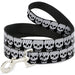 Dog Leash - Checker & Stripe Skulls Black/White/Gray Dog Leashes Buckle-Down   