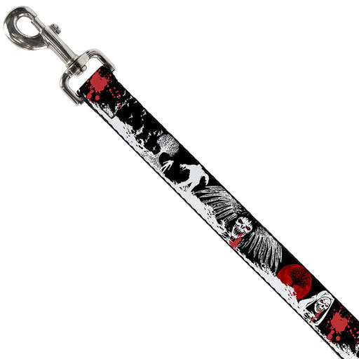 Dog Leash - Fright Night Black/White/Red Dog Leashes Buckle-Down   