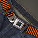BD Wings Logo CLOSE-UP Black/Silver Seatbelt Belt - Jack-o'-Lantern Pumpkin Stripe Orange/Black Webbing Seatbelt Belts Buckle-Down   
