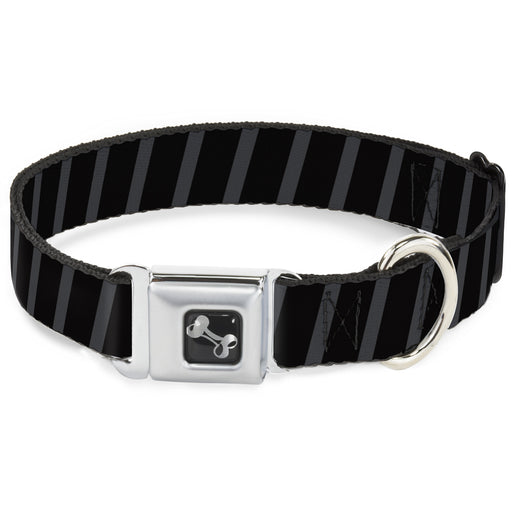 Dog Bone Seatbelt Buckle Collar - Diagonal Stripes Black/Gray Seatbelt Buckle Collars Buckle-Down   