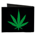 Canvas Bi-Fold Wallet - Marijuana Leaf Repeat Black Green Canvas Bi-Fold Wallets Buckle-Down   