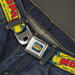 MOPAR 1937-1947 Logo Full Color Blue/Yellow/Red Seatbelt Belt - MOPAR 1937-1947 Logo-USE CHRYSLER ENGINEERED MOPAR PARTS AND ACCESSORIES Blue/Yellow/Red Webbing Seatbelt Belts Mopar   