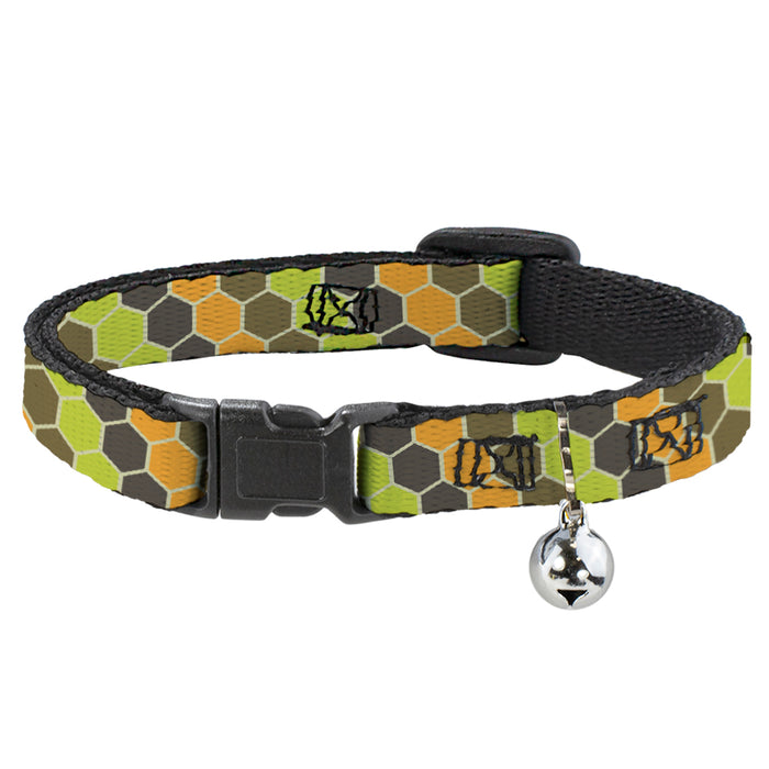 Cat Collar Breakaway - Honeycomb Greens Orange Breakaway Cat Collars Buckle-Down   