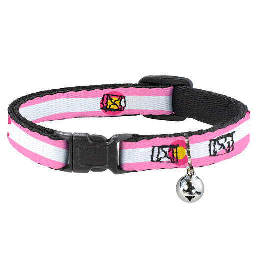 Cat Collar Breakaway - Colorado Flags5 Repeat Light Pink White Pink Yellow Breakaway Cat Collars Buckle-Down   