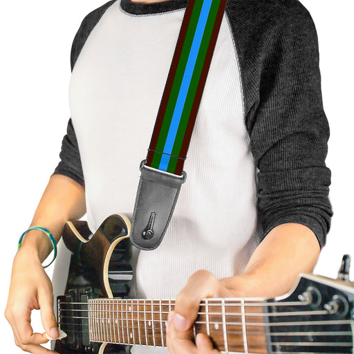 Guitar Strap - Stripes Brown Green Baby Blue Guitar Straps Buckle-Down   