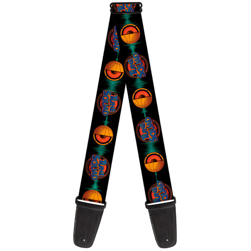 Guitar Strap - Space Jam 2 TUNE SQUAD Logos Black Blues Orange Guitar Straps Looney Tunes   