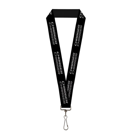 Lanyard - 1.0" - CHARGER Double Repeat Black Gray Lanyards Dodge   