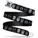 HOLLYWOOD UNDEAD Text Logo Full Color Black/White Seatbelt Belt - Hollywood Undead Mask Icons Scattered Black/White Webbing Seatbelt Belts Hollywood Undead   
