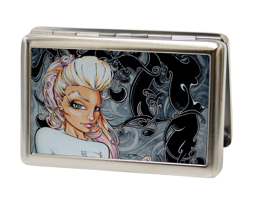 Business Card Holder - LARGE - Anatomical Jewel FCG Metal ID Cases Sexy Ink Girls   