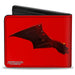 Bi-Fold Wallet - The Batman Movie Bat Wings Weathered Red Black Bi-Fold Wallets DC Comics   