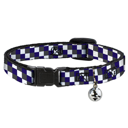 Cat Collar Breakaway - Checker Gray Purple White Breakaway Cat Collars Buckle-Down   