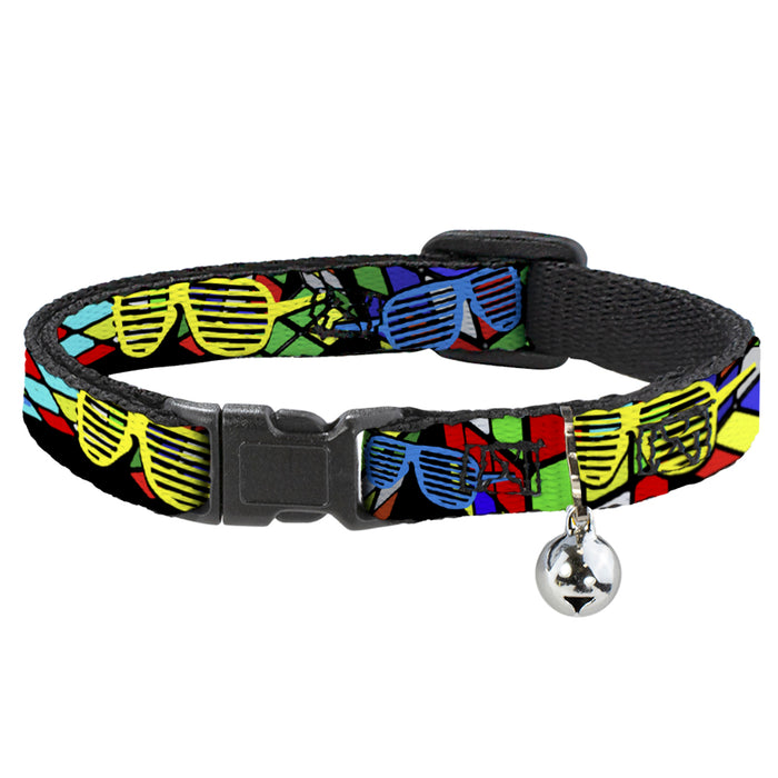 Cat Collar Breakaway - Eighties Shades Rubiks Black Neon Breakaway Cat Collars Buckle-Down   