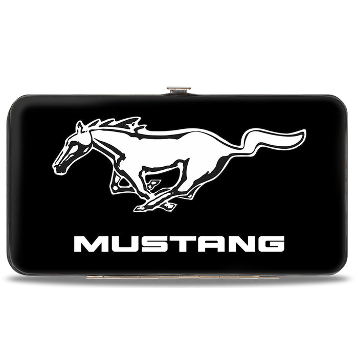 Hinged Wallet - Ford Mustang Black White Logo CENTERED Hinged Wallets Ford   