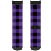 Sock Pair - Polyester - Buffalo Plaid Black Purple - CREW Socks Buckle-Down   