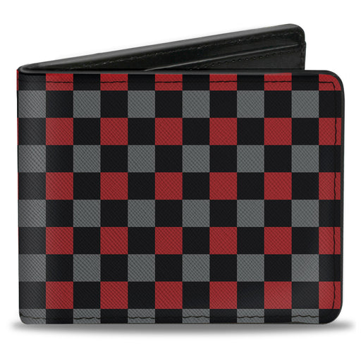 Bi-Fold Wallet - Checker Black Gray 2 Red Bi-Fold Wallets Buckle-Down   