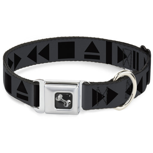 Dog Bone Seatbelt Buckle Collar - Control Buttons Black/Gray Seatbelt Buckle Collars Buckle-Down   