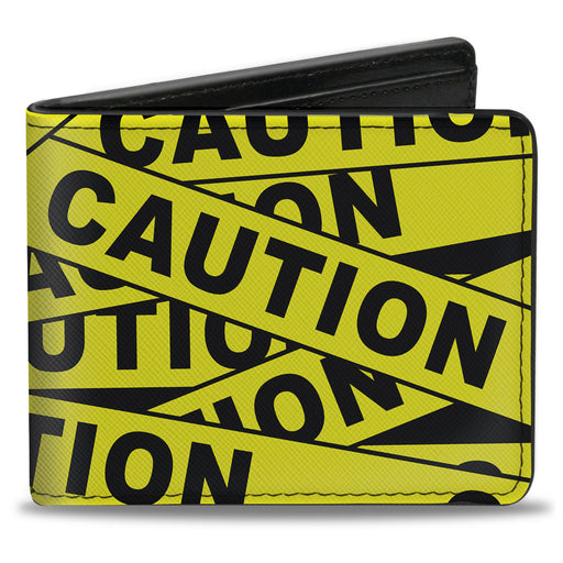Bi-Fold Wallet - CAUTION Yellow Black Bi-Fold Wallets Buckle-Down   