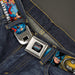 JUSTICE LEAGUE OF AMERICA Badge Black/White/Red/Blue Seatbelt Belt - Superman-METROPOLIS/Batman-GOTHAM CITY/Green Lantern-PLANET MOGO Webbing Seatbelt Belts DC Comics   