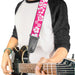 Guitar Strap - Hibiscus Neon Pink White Guitar Straps Buckle-Down   