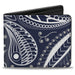 Bi-Fold Wallet - Floral Paisley3 Blue White Gray Bi-Fold Wallets Buckle-Down   