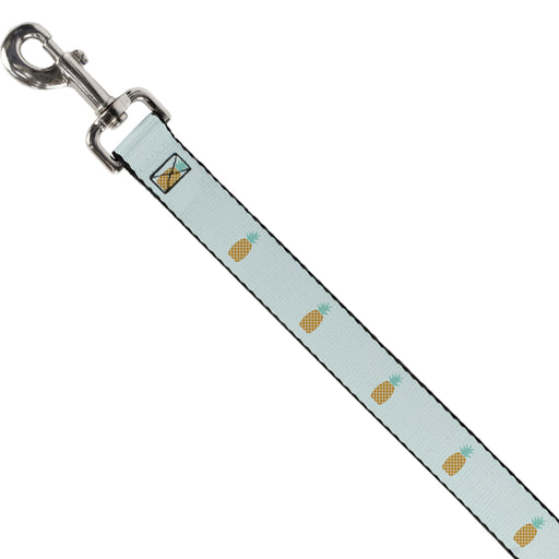 Dog Leash - Pineapple Repeat Aqua Blue Dog Leashes Buckle-Down   