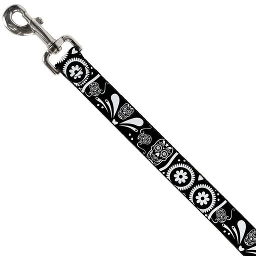 Dog Leash - Sugar Skulls Black/White Dog Leashes Buckle-Down   