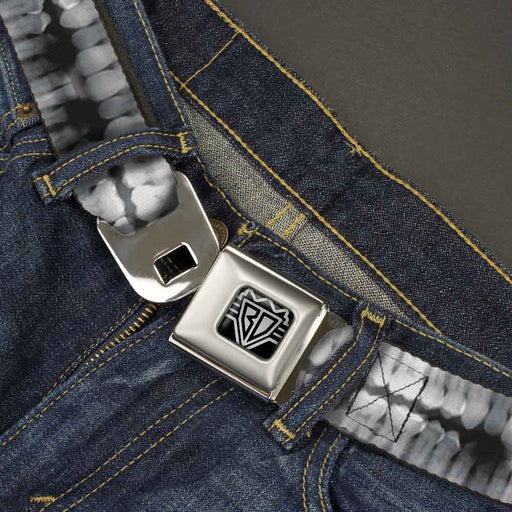 BD Wings Logo CLOSE-UP Full Color Black Silver Seatbelt Belt - Dental X-Rays Black/White Webbing Seatbelt Belts Buckle-Down   