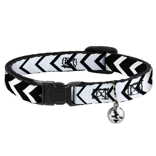 Cat Collar Breakaway - Chevron2 White Black Breakaway Cat Collars Buckle-Down   