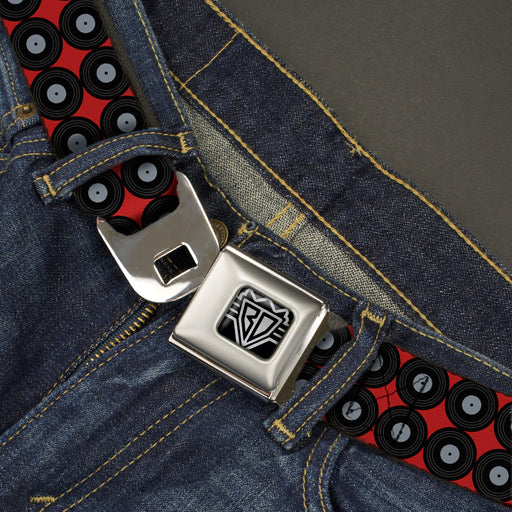 BD Wings Logo CLOSE-UP Full Color Black Silver Seatbelt Belt - Vinyl Records 2-Stripe Red/Black/Gray Webbing Seatbelt Belts Buckle-Down   