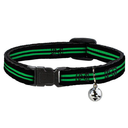 Cat Collar Breakaway - Stripe Black Green Breakaway Cat Collars Buckle-Down   