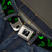 Riddler "?" Black Silver Seatbelt Belt - Question Mark Scattere2 Black/Neon Green Webbing Seatbelt Belts DC Comics   