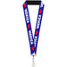 Lanyard - 1.0" - MERICA USA Silhouette Blue White Red Lanyards Buckle-Down   