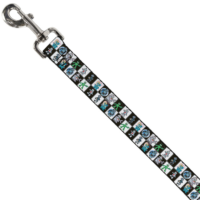 Dog Leash - Robot Checkers Black/White Dog Leashes Buckle-Down   