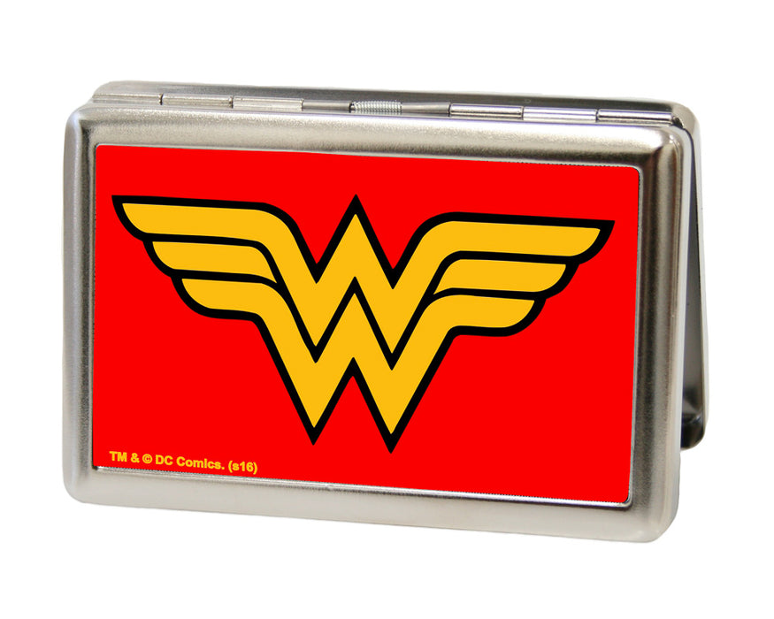 Business Card Holder - LARGE - Wonder Woman Logo FCG Red Metal ID Cases DC Comics   