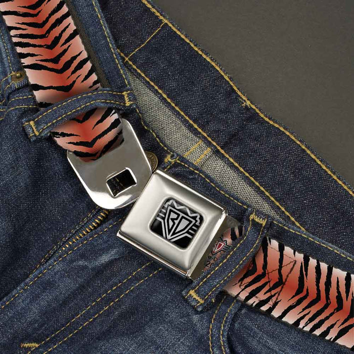 BD Wings Logo CLOSE-UP Full Color Black Silver Seatbelt Belt - Tiger Webbing Seatbelt Belts Buckle-Down   