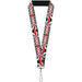 Lanyard - 1.0" - Corset Lace Up w Bow Black Red Lanyards Buckle-Down   