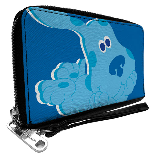 PU Zip Around Wallet Rectangle - Blue's Clues Blue Full Body Smiling Pose Blues Clutch Zip Around Wallets Nickelodeon   