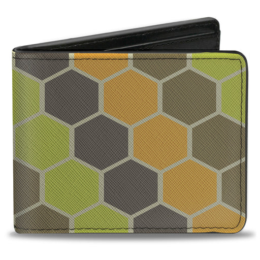 Bi-Fold Wallet - Honeycomb Greens Orange Bi-Fold Wallets Buckle-Down   