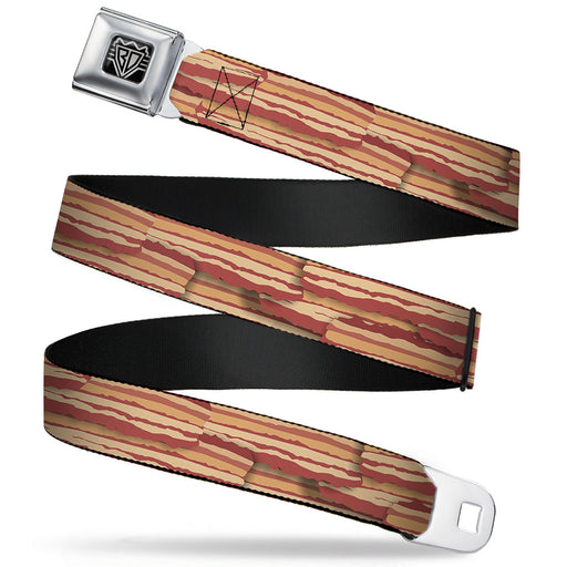 BD Wings Logo CLOSE-UP Full Color Black Silver Seatbelt Belt - Bacon Stacked Webbing Seatbelt Belts Buckle-Down   