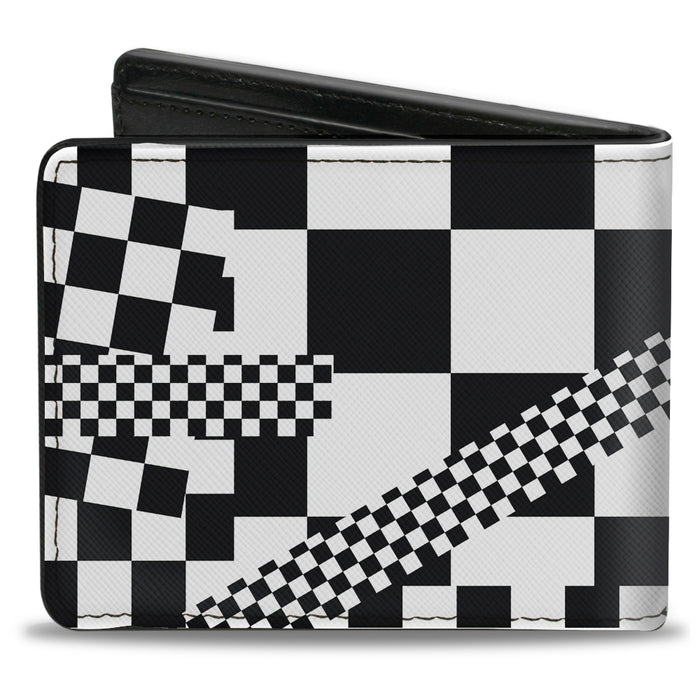 Bi-Fold Wallet - Funky Checkers Black White Bi-Fold Wallets Buckle-Down   