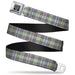 BD Wings Logo CLOSE-UP Full Color Black Silver Seatbelt Belt - Plaid Gray/Multi Neon Webbing Seatbelt Belts Buckle-Down   