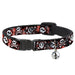 Cat Collar Breakaway - Girlie Skull Black Red Breakaway Cat Collars Buckle-Down   