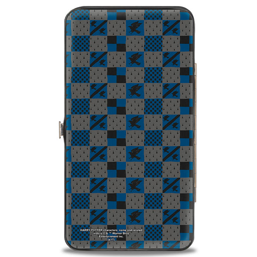 Hinged Wallet - Harry Potter RAVENCLAW Crest Heraldry Checkers Gray Blues Hinged Wallets The Wizarding World of Harry Potter   
