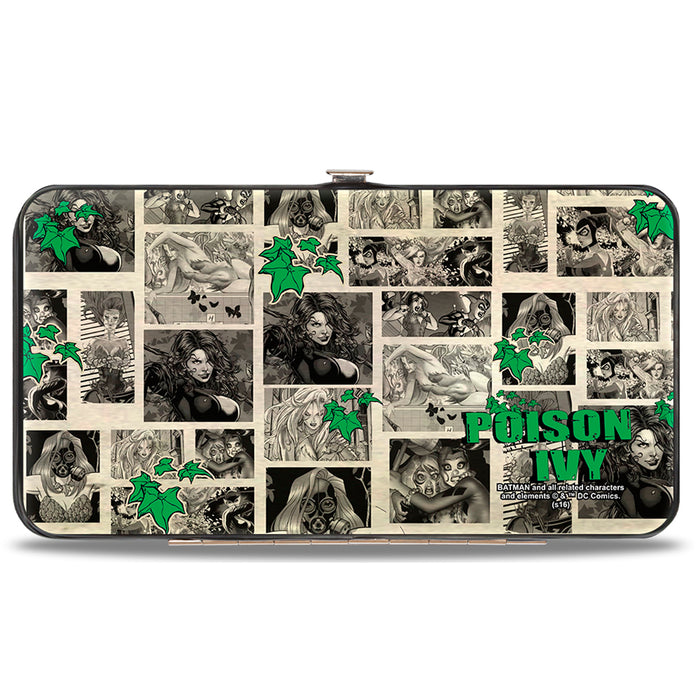 Hinged Wallet - Poison Ivy Pose + Logo Ivy Comic Scenes Grays Greens Hinged Wallets DC Comics   