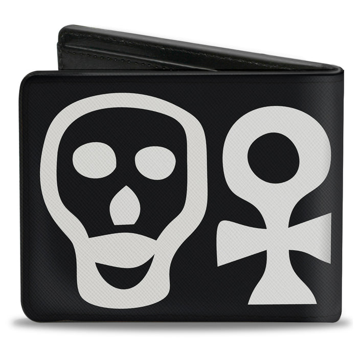 Bi-Fold Wallet - Alchemy Symbols CLOSE-UP Black White Bi-Fold Wallets Buckle-Down   