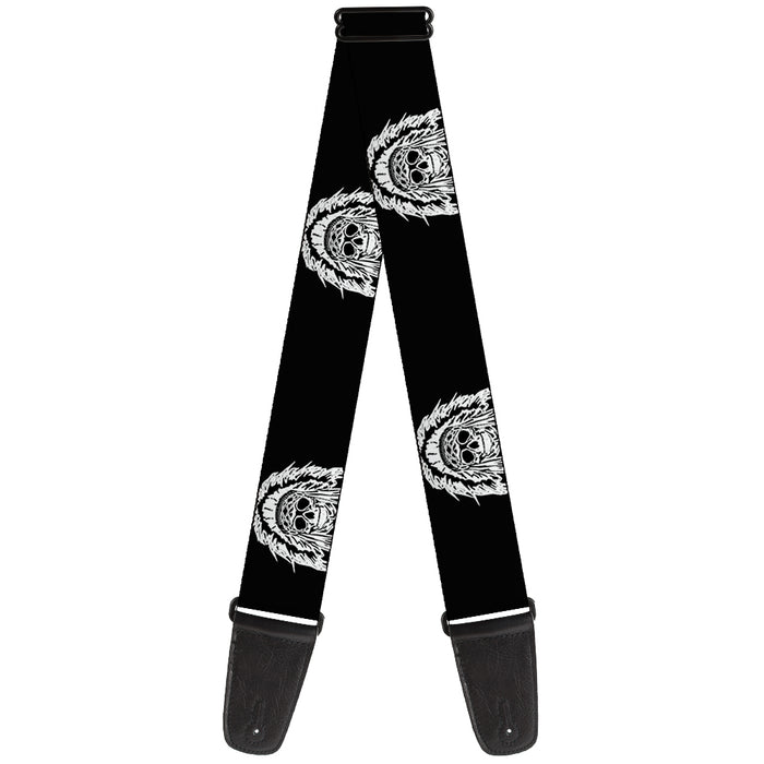 Guitar Strap - Native American Skull Black White Guitar Straps Buckle-Down   