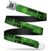 BD Wings Logo CLOSE-UP Full Color Black Silver Seatbelt Belt - KISS ME, I'M IRISH! Clovers/Kisses Greens/Black Webbing Seatbelt Belts Buckle-Down   
