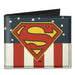 Canvas Bi-Fold Wallet - Superman Shield Americana Red White Blue Yellow Canvas Bi-Fold Wallets DC Comics   