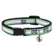 Cat Collar Breakaway - Stripes Navy Neon Green Silver White Breakaway Cat Collars Buckle-Down   